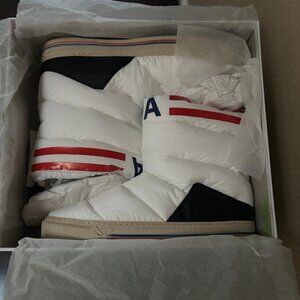 Ross & Snow Men's White USA Shearling Lined Puff Boot Handcrafted in Italy NIB